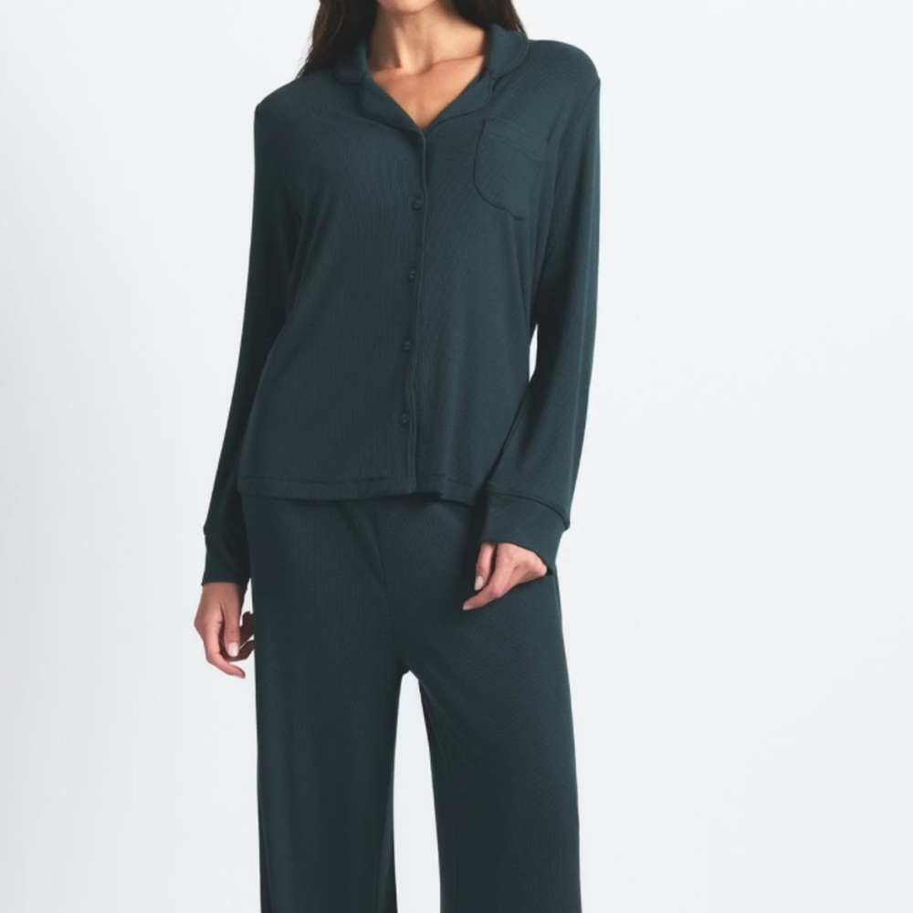 SKIMS Soft Lounge Rib Sleep Set in spruce size small